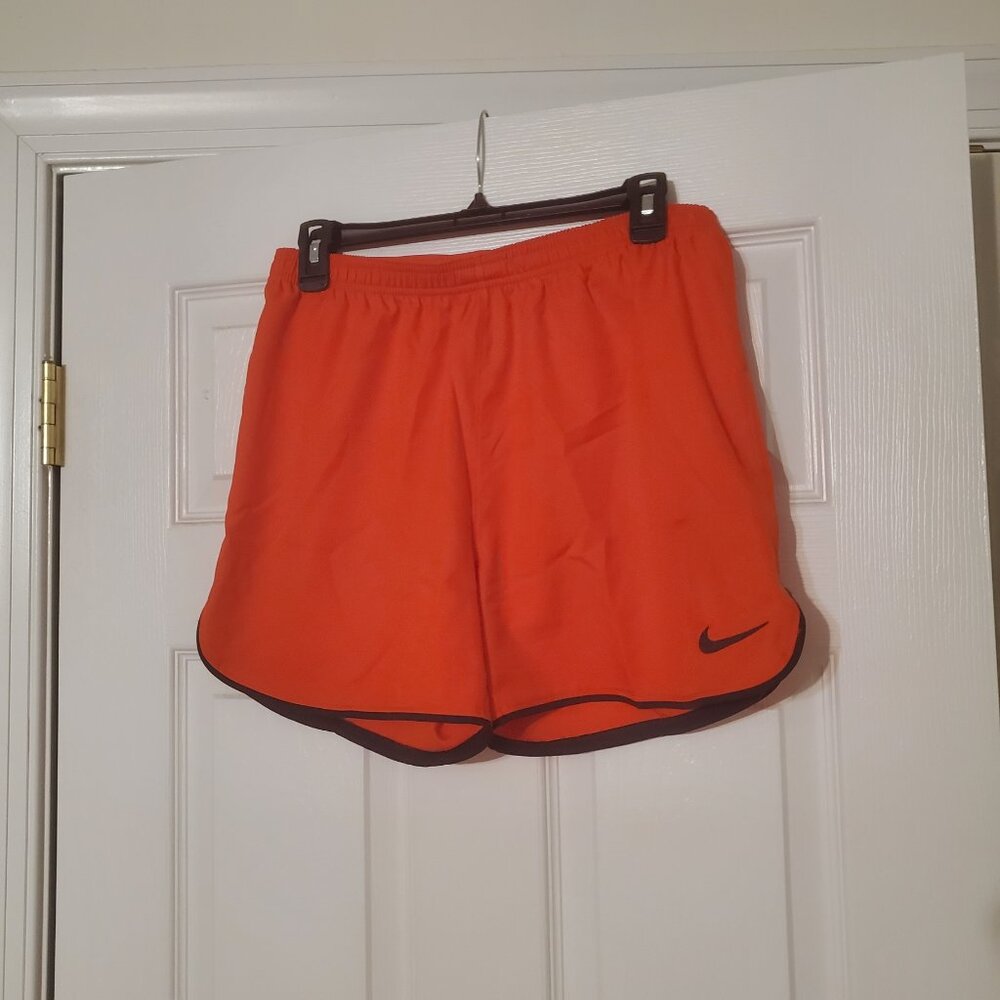 Nike Women's Dri-Fit Laser Woven Soccer Shorts Orange Small
